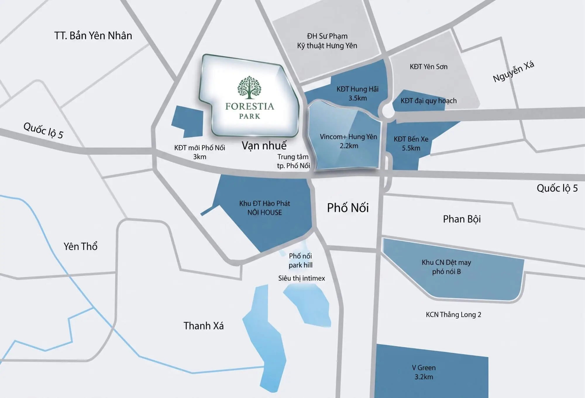 Vị trí dự án Forestia Park Hưng Yên